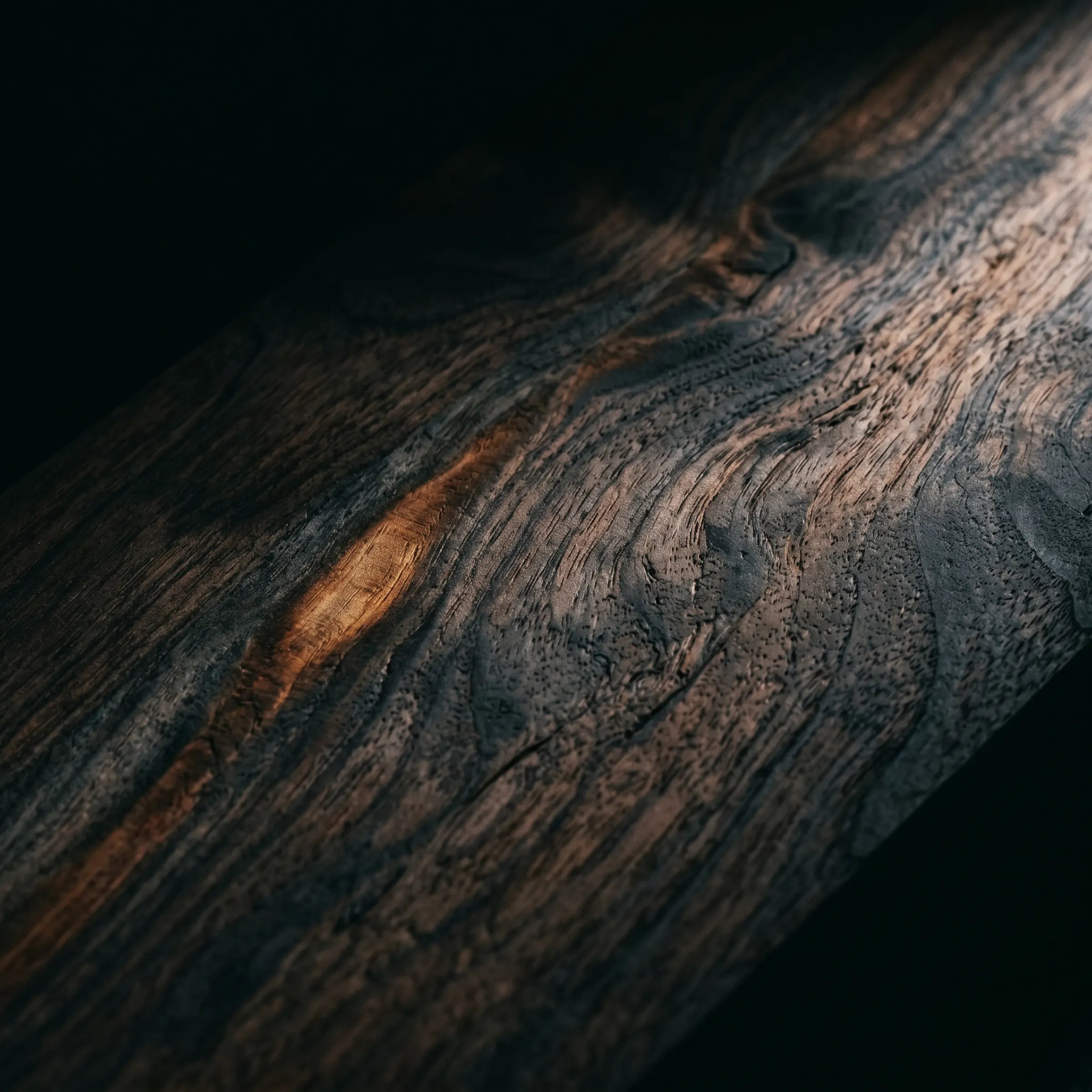 Macro of dark wood grain